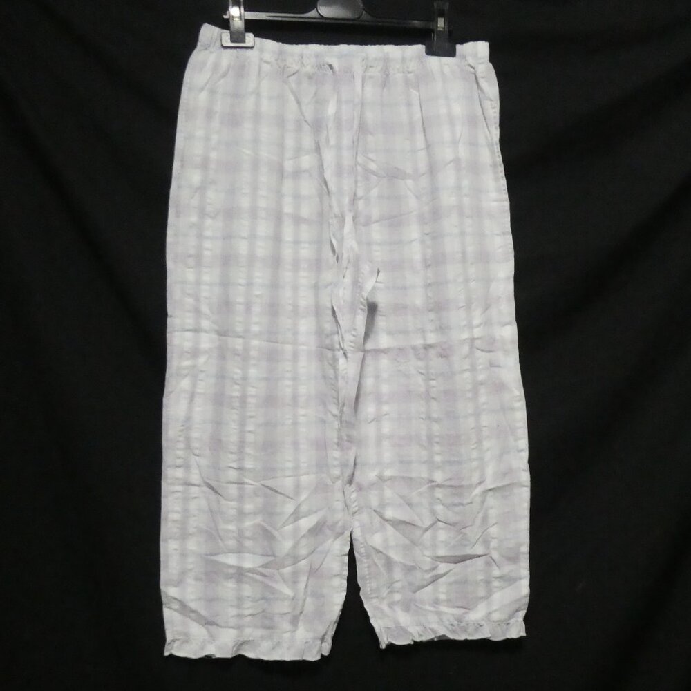 TIME OUT | small | Light Yellow Plaid Pajama Bottoms With Ruffled Hem